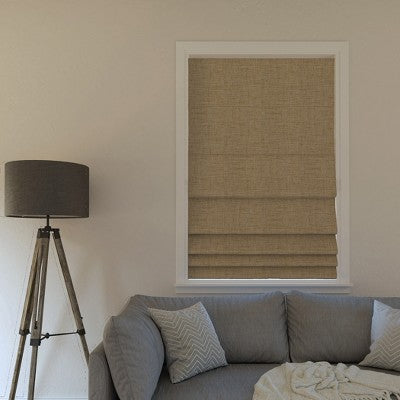 35"x64" Sun Zero 100% Blackout Somerton Textured Cordless Roman Window Shade Taupe: Indoor Blinds & Shades (LOCAL PICKUP ONLY)