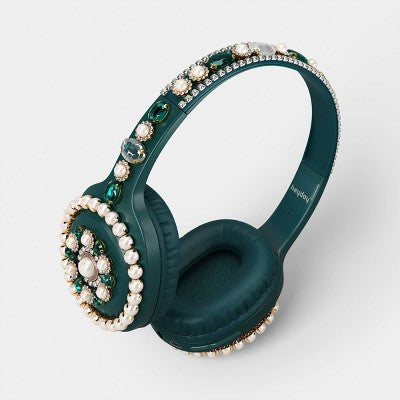 Embellishment Over the Ear Headphones - heyday Jewel Green