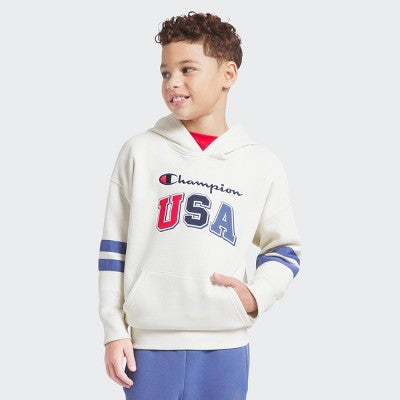 Champion Boys' Oversized Fleece Hoodie - Cream L