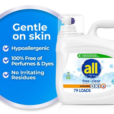 All Unscented Free Clear Advanced Oxi HE Liquid Laundry Detergent 79 Loads - 118 fl oz