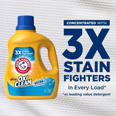 Arm & Hammer Plus OxiClean Ultra Stain Fighters Fresh Scent Liquid Detergent 74 Loads - 96.2oz