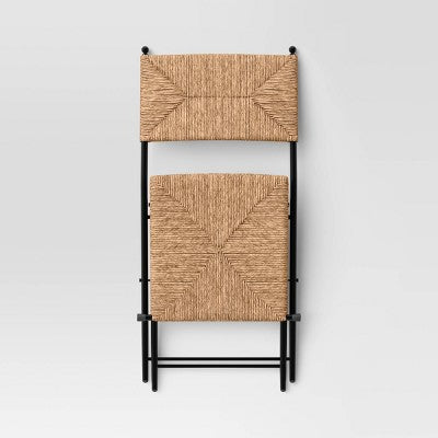 Rush Weave Wicker Folding Patio Chair Brown - Threshold designed with Studio McGee (LOCAL PICKUP ONLY)