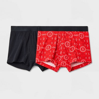 Men's Bandana Trunks 2pk - Goodfellow & Co Red L