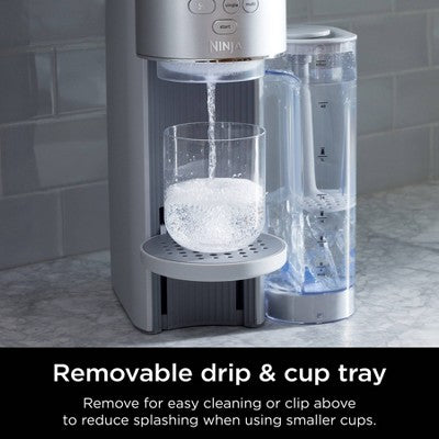 Ninja Thirsti Max Custom Hydration System Silver WC2002: Soda Maker, 60L Cartridge, Dishwasher-Safe, Thirsti Pods Compatible