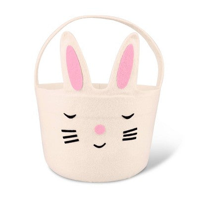 Felt Basket White Bunny - Bullseye's Playground