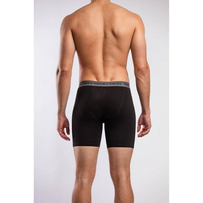 Pair of Thieves Men's Super Soft Long Boxer Briefs 2pk - Black/Dark Gray Solid XL
