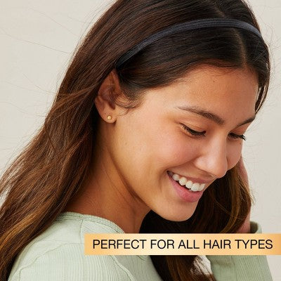 scunci No-Slip Grip Headbands - Black - All Hair - 4pcs