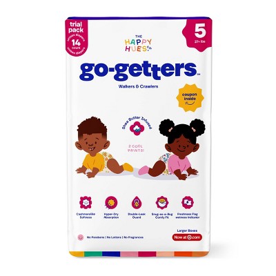 Happy Hues Go-Getters Disposable Diapers Trial Pack - Size 5 - 14ct