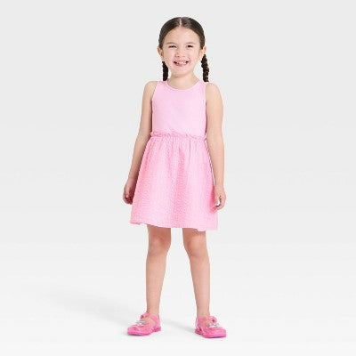 Toddler Girls' Tank Woven Dress - Cat & Jack Pink 5T