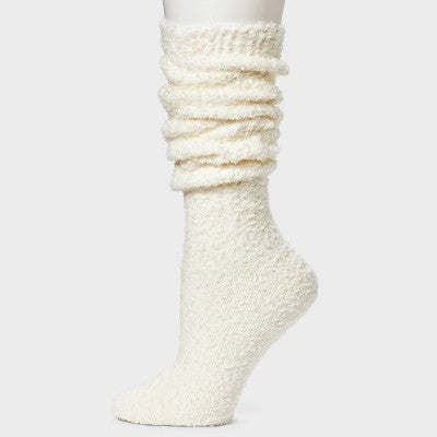 Women's Cozy Slouch Crew Socks - Auden Ivory 4-10