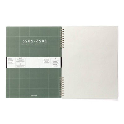 Altitude Supplies 8.5"x11" Monthly Planner, July 2025 to June 2026, Dark Sage Grid
