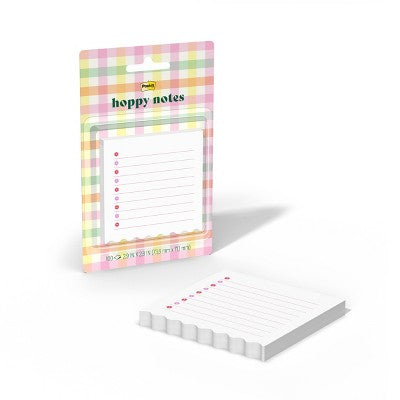Post-it 3"x3" Hoppy Notes Pink Flower Bullet List Square Sticky Note Pad 100 Sheets