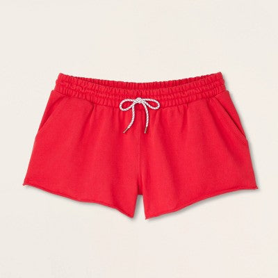 Women's Mid-Rise Pull-On Sweatshorts - Parke x Target Red M