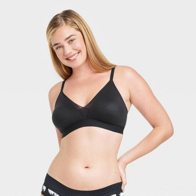 Women's So Soft Unlined Triangle Bralette - Auden Black S