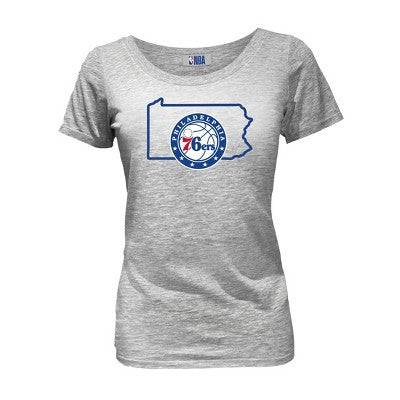 NBA Philadelphia 76ers Women's Short Sleeve Burnout Scoop T-Shirt - M