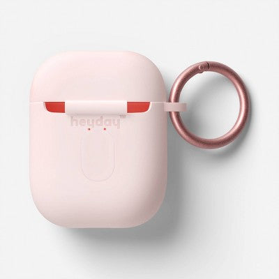 AirPods (1/2 Generation) Silicone Case with Clip - heyday Cosmetic Pink