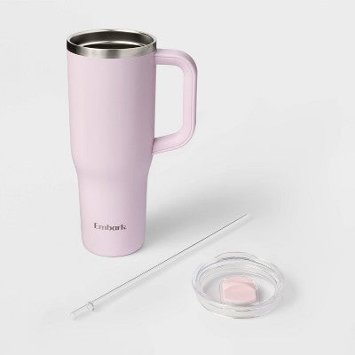 40oz Stainless Steel Tumbler with Straw Purple - Embark
