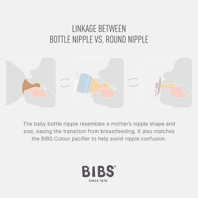 Bibs Glass Baby Bottle Set with Latex Nipple - 4 fl oz/2pk