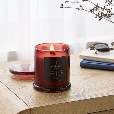 Wooden Wick Velvet Christmas Jar Candle 12oz - Threshold