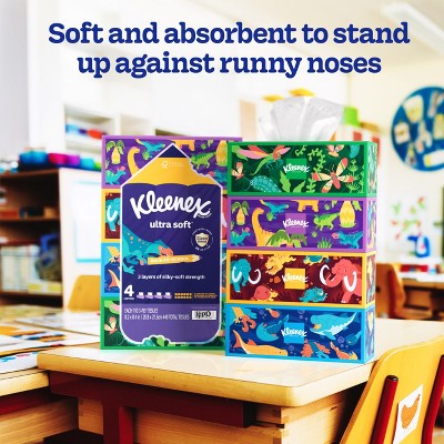 Kleenex Ultra Soft 3-Ply Facial Tissue - Back-to-School Pack - 4pk/480ct