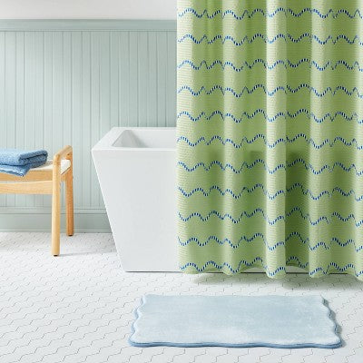 13pc Fabric Shower Curtain Set Green - Room Essentials