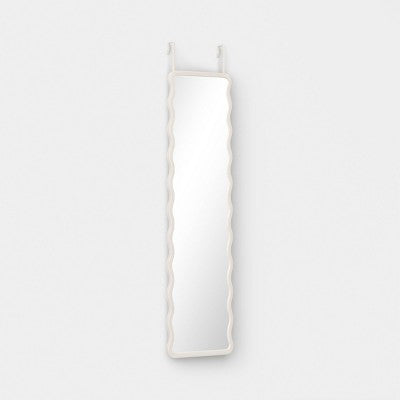 Wavy Over the Door Mirror White - Room Essentials (LOCAL PICKUP ONLY)