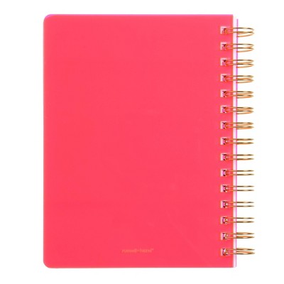 russell+hazel 100pg Ruled Notebook 8"x6.75" Spiral Neon Pink