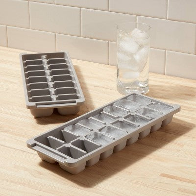 Plastic 2pk Ice Tray Gray - Room Essentials: Dishwasher-Safe, 16 Cavities, Ice Mold for Freezer