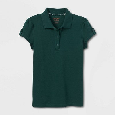 Girls' Short Sleeve Interlock Uniform Polo Shirt L