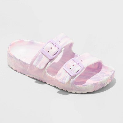 Girls' Noa Blown EVA Footbed Sandals - Cat & Jack Blue/Purple 13