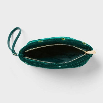 Sonia Kashuk Makeup Pouch - Green Velvet Embroidery