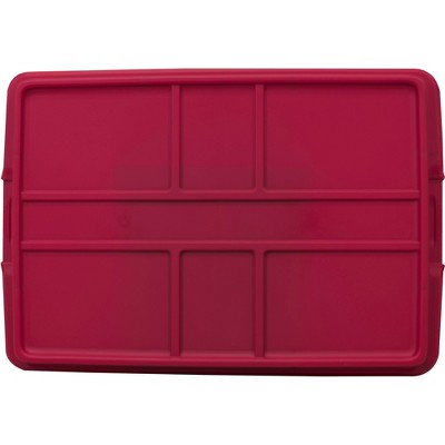 Hefty 72qt Hi-Rise Tinted Storage Box Red Lid with Latch and Gold Foil (LOCAL PICKUP ONLY)