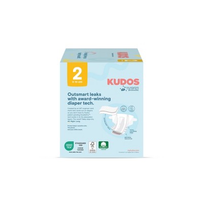 Kudos Chlorine Free Cotton-Lined Disposable Diapers - Size 2 - 66ct