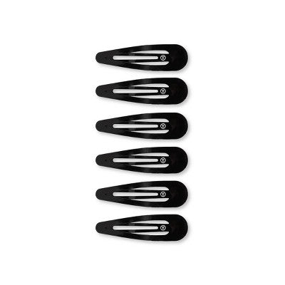 TELETIES Seamless Snap Hair Clips - Black - 6pc