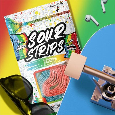 Sour Strips Rainbow Candy - 3.4 oz