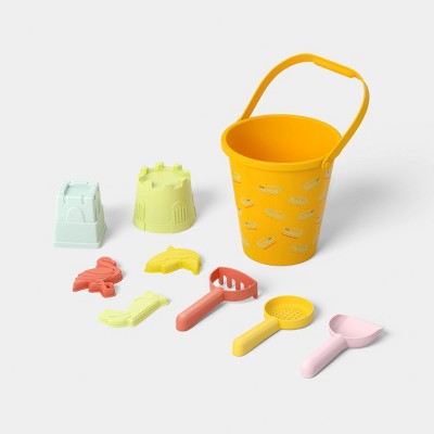 Gator Bucket Set Sand Toy - 9pc - Sun Squad Pink