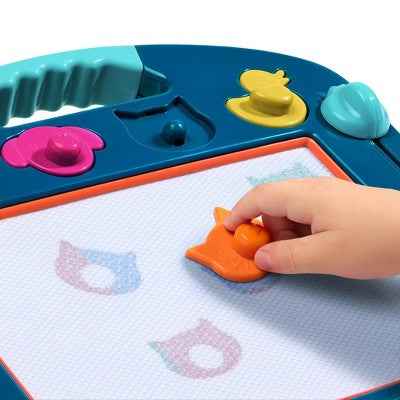 B. toys Stamp & Sketch Magnetic Drawing Board - Portable Sketcher with 4 Animal Stamps