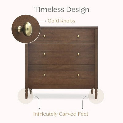 Delta Children Serena 3 Drawer Dresser with Changing Top - Teak Brown (LOCAL PICKUP ONLY)