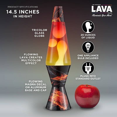 LAVA 14.5" Volcano Novelty Table Lamp: ColormaxTM Globe, No Assembly, Electric, for Age 14 Years and Up