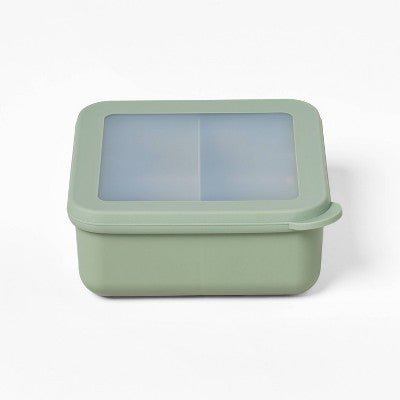 Small Snack Divided Bento (2 Compartments) Green - Figmint