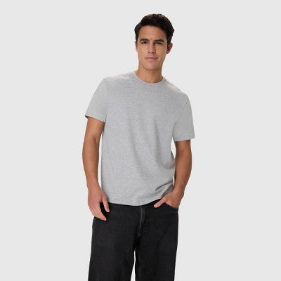 Hanes Men's 5pk T-Shirt Undershirts, Premium Everyday Tee Midweight Crewneck Shirt Pack, Wicking - Gray S