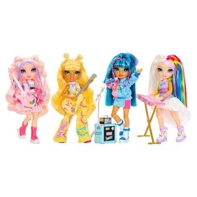 Rainbow High Jr High Rock Band - Skyler, Blue 9" Fashion Doll with Microphone, Stand and Stickers