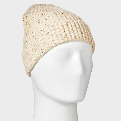 Men's Ribbed Plaited Beanie - Goodfellow & Co Cream