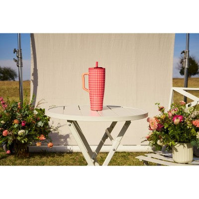BruMate 40fl oz Stainless Steel Era Flip Water Bottle - Peach Gingham