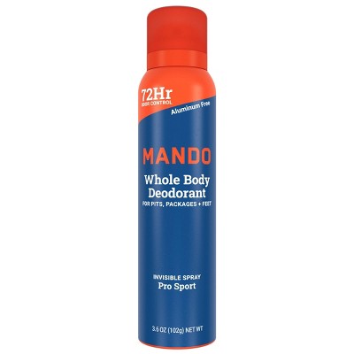 Mando Whole Body Deodorant Spray - Pro Sport - 3.6oz: Sulfate-Free, Non-Toxic, Vegan, Fresh Scent