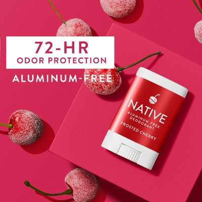 Native Holiday Limited Edition Aluminum-Free Mini Deodorant - Travel Size - Frosted Cherry - 0.35oz