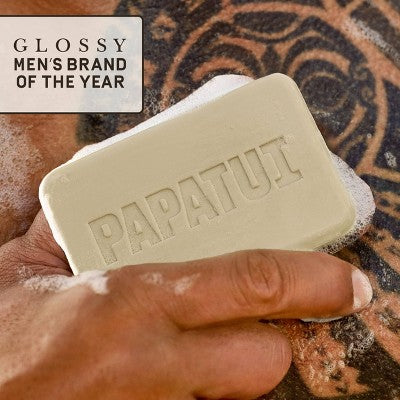 Papatui Men's Exfoliating and Hydrating Sulfate-Free Mango Butter, Avocado Oil and Ceramides Mini Bar Soap - Vanilla Shea - 1.4oz