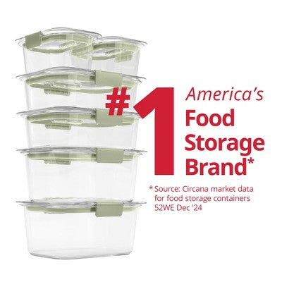 Rubbermaid Brilliance 12pc Food Storage Container Set Sage Green