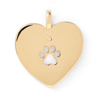 Paw Cutout Heart Charm - Gold - The Cuddle Collab