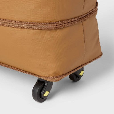 Collapsible Rolling Tote Brown - Brightroom